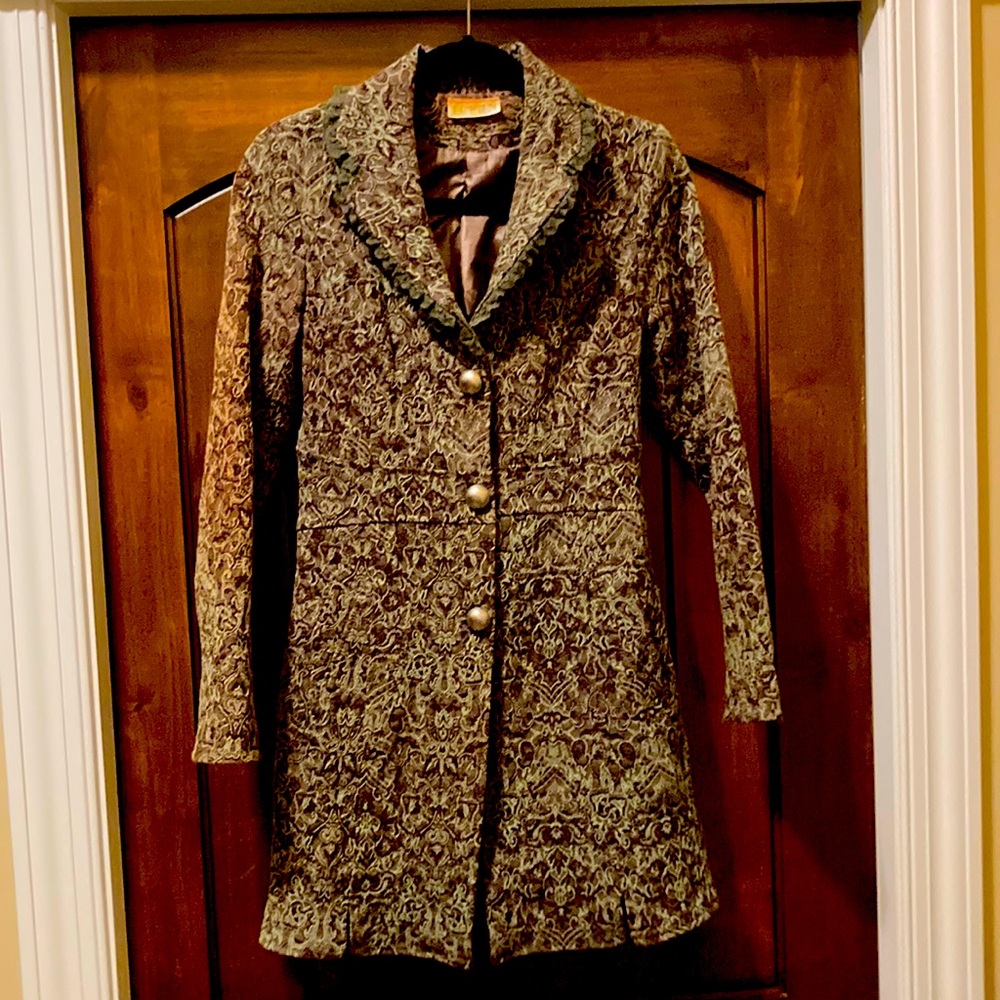 Mint Green and Brown Dress Jacket
